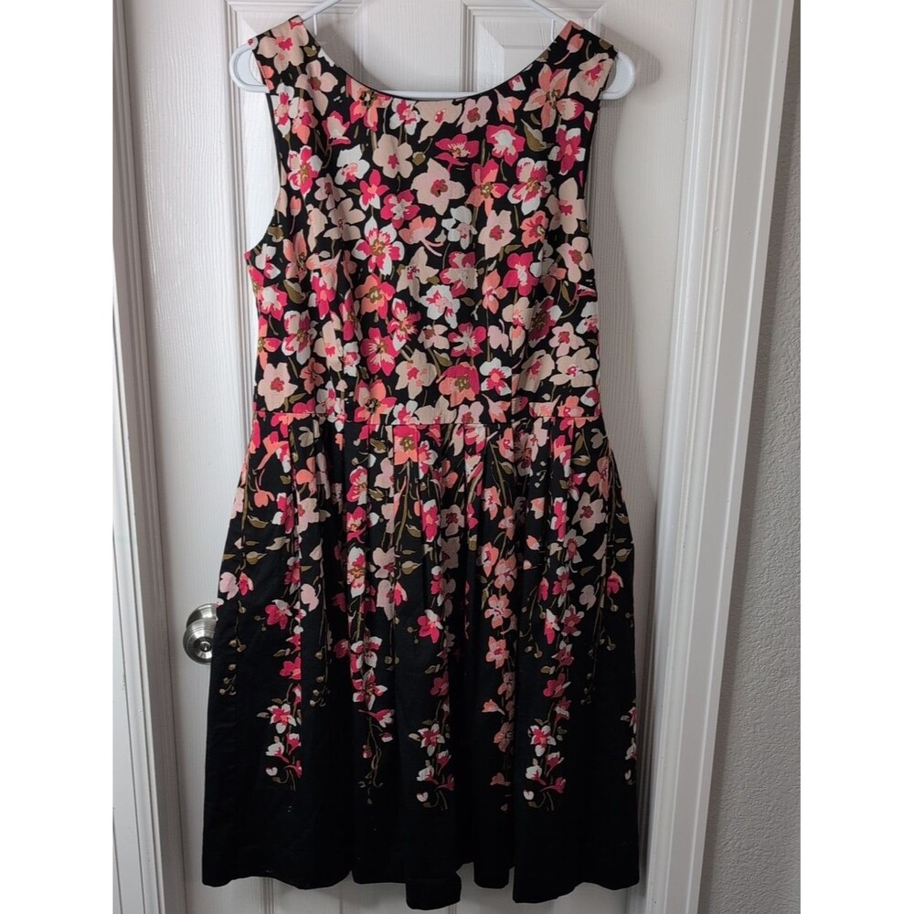 Talbots Floral Black Midi Dress Size 12